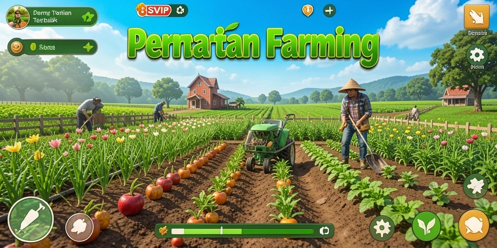 Tampilan gameplay menarik dalam 8SVIP dengan ladang yang subur.