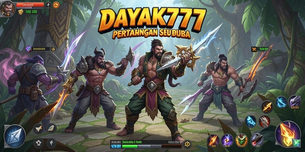 Gameplay seru dan intens dalam pertarungan MOBA DAYAK777.