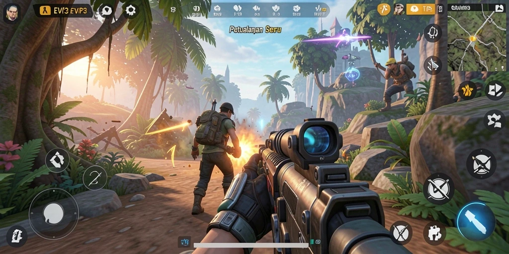 Tampilan gameplay TPS yang menegangkan dan seru di EVIP3.