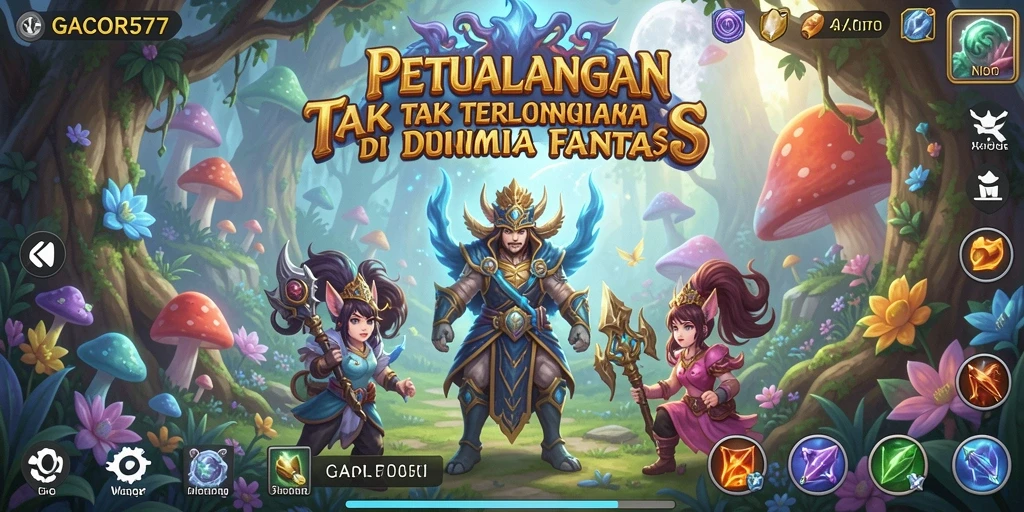 Screenshot gameplay GACOR577 menampilkan peta petualangan yang menakjubkan.