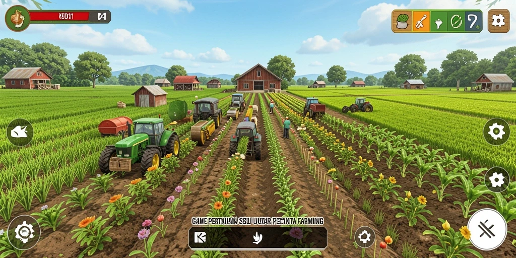 Tampilan gameplay KOKO11 yang menarik dengan aktivitas bercocok tanam.