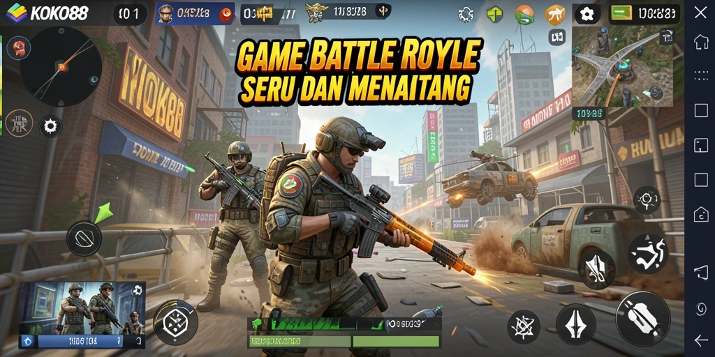 Tangkapan layar KOKO88 menampilkan momen menegangkan dalam pertempuran Battle Royale.