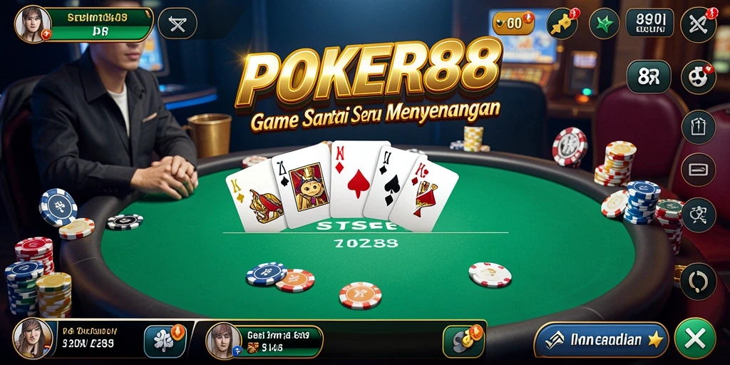 Tampilan gameplay POKER88 yang seru dan menarik.