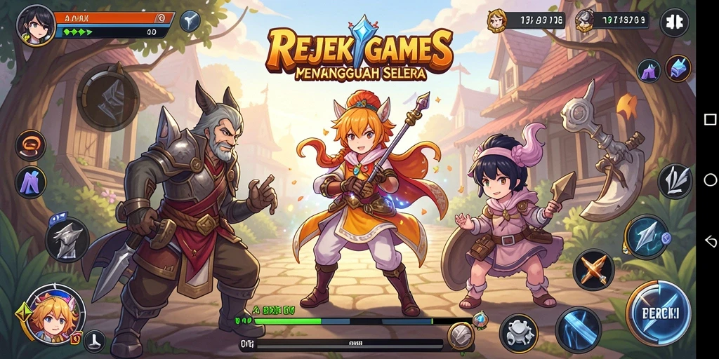 Tampak seru dari gameplay <strong>REJEKIGAMES</strong> dengan aksi anime yang menakjubkan.