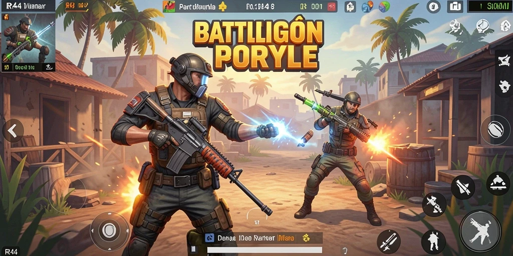 Tampilkan gameplay mendebarkan dari pertarungan Battle Royale.