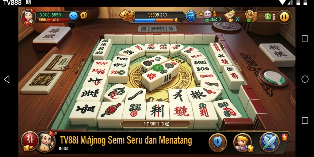 Tangkapan layar gameplay TV888 dengan aksi Mahjong yang seru.